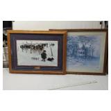 Framed Art Prints Including Winter Farm Scene Signed and Dated (23x31) and Gazebo (24x30)