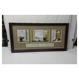 Framed Art Print and Memorabilia Collection including "My First Million" Poster, Laurel and Hardy