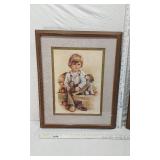 Boy with His Dog and Girl with Her Cat Art Prints by J. Darcey