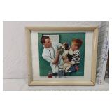 Vintage Framed Art Prints including Norman Rockwell and Last Supper also a Boy and a Girl