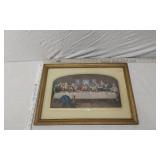 Vintage Framed Art Prints including Norman Rockwell and Last Supper also a Boy and a Girl