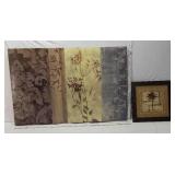 Large Floral and Palm Tree Wall Art Pieces