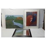 Pair of Prints and a Mirror