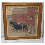 Framed Norman Rockwell Print approx 21.5x22