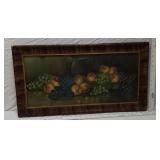 Framed Still Life Painting with Fruit Approx. 27.5x18