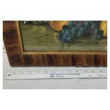 Framed Still Life Painting with Fruit Approx. 27.5x18