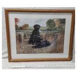Framed Artwork of Black Labrador Retrievers - Ruanne Manning - 20.5 x 17.5