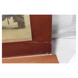 Decorative Wooden Wall Mirror with Photo Frames and Hooks approx 23x18