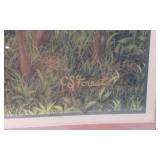 Framed Wildlife Deer Art Print by CS Forest approx 26 1/2 x 22 1/2