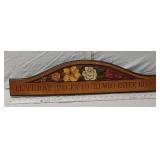 Wooden Wall Sign with Floral Design that Says Peace Love and Joy to All Who Enter Here