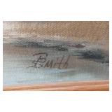 Vintage Landscape Painting with Watermill Scene by BSmith (?)