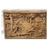 Woodland Scene Carved Wall Art Plaque approx. 9 x 6 1/2
