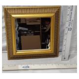 Framed Square Mirror with Gold Decorative Trim