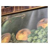 Framed Still Life Painting with Fruit Approx. 27.5x18