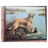 Framed Golden Retriever Hunting Print approx 17 1/2 x 15 1/2