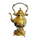 B2-Vintage Middle Eastern - Spirit Kettle, Tea Pot with Handle, Stand and Warmer