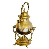 B2-Vintage Middle Eastern - Spirit Kettle, Tea Pot with Handle, Stand and Warmer