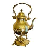 B2-Vintage Middle Eastern - Spirit Kettle, Tea Pot with Handle, Stand and Warmer