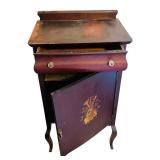 B3 - Antique Wooden Cabinet with Musical Motif, Sheet Music Storage and Single Drawer