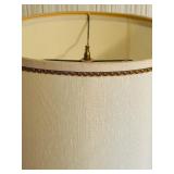B3 - Vintage Brass and Cut Glass Table Lamp with Shade