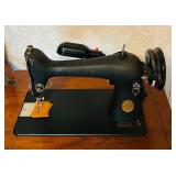 B2 - Vintage Singer Sewing Machine Model 15-91 with Table and Attachments