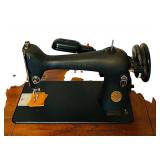 B2 - Vintage Singer Sewing Machine Model 15-91 with Table and Attachments
