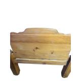 S - Vintage Solid Wood Twin Size Bed Headboard with Turned Posts