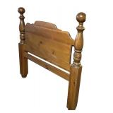S - Vintage Solid Wood Twin Size Bed Headboard with Turned Posts