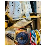 S - Box of Electrical Supplies including Metal Boxes, Outlets, Wire, and Cables