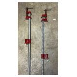 S - Set of 2 Heavy Duty 3/4-Inch Pipe Clamps with Red Cast Iron Heads