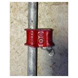 S - Set of 2 Heavy Duty 3/4-Inch Pipe Clamps with Red Cast Iron Heads