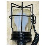 S - Lot of 3 Portable Work Lights with Protective Cages and Extension Cords