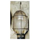 S - Lot of 3 Portable Work Lights with Protective Cages and Extension Cords