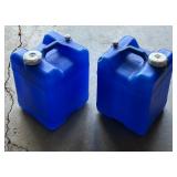 G - Pair of Reliance Blue 15" Plastic Water Storage Jugs