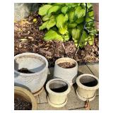 G - Outdoor Planter Pot Collection with Garden Gnome and Stand