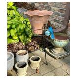 G - Outdoor Planter Pot Collection with Garden Gnome and Stand