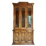 DR - Heritage Vintage China Hutch with Glass Doors and Cabinet Storage