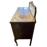 Vintage Solid Wood Buffet with Mirror and Storage Drawers