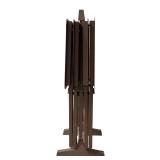 LL - Set of 4 Vintage Brown Folding TV Trays with Stand