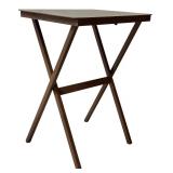 LL - Set of 4 Vintage Brown Folding TV Trays with Stand