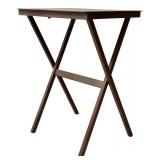 LL - Set of 4 Vintage Brown Folding TV Trays with Stand