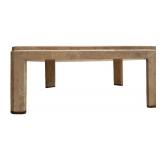 LL - Square Cream Colored Contemporary Coffee Table with Beveled Edge