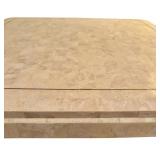 LL - Square Cream Colored Contemporary Coffee Table with Beveled Edge