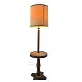 LL - Vintage 59.5 Inch Floor Lamp with Dark Wood and Built-In Table