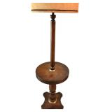LL - Vintage 59.5 Inch Floor Lamp with Dark Wood and Built-In Table