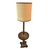 LL - Vintage 59.5 Inch Floor Lamp with Dark Wood and Built-In Table