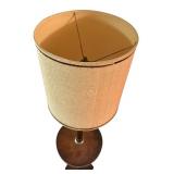 LL - Vintage 59.5 Inch Floor Lamp with Dark Wood and Built-In Table