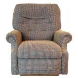LL - Upholstered Swivel Recliner Armchair with Patterned Fabric