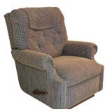 LL - Upholstered Swivel Recliner Armchair with Patterned Fabric