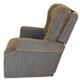 LL - Upholstered Swivel Recliner Armchair with Patterned Fabric